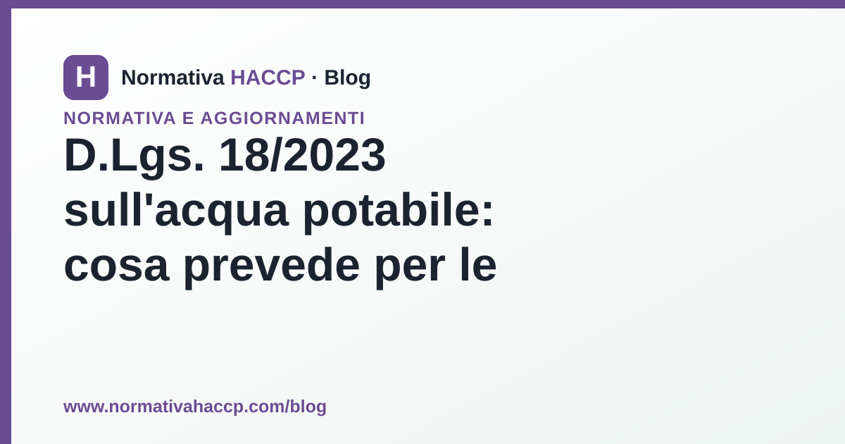 Rubinetto in una cucina professionale con acqua conforme al D.Lgs. 18/2023