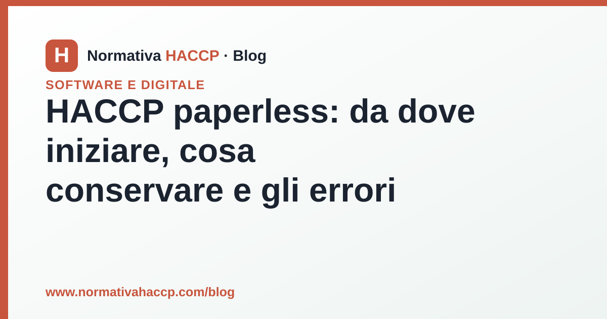Passaggio dai raccoglitori cartacei ai documenti HACCP digitali senza carta